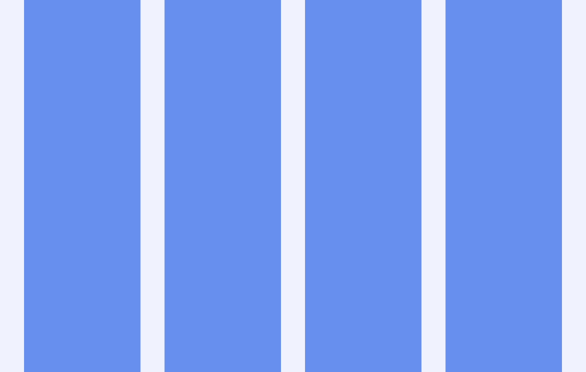 Four-column mobile layout grid